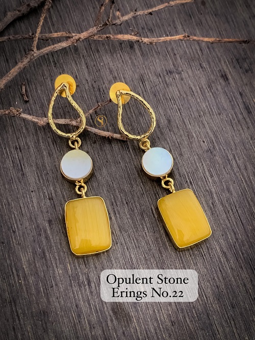 2 Designer Wedding Wear Opulent Stone Earrings Suppliers In India
